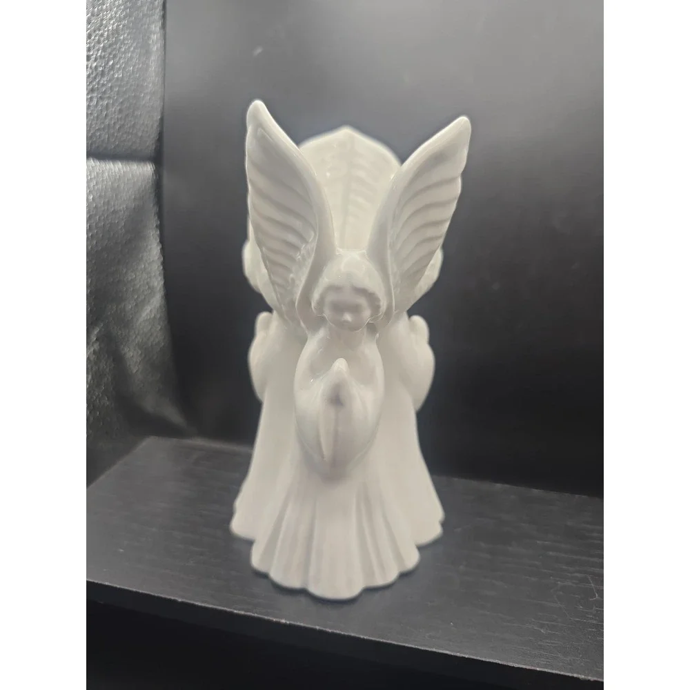 Fitz & Floyd Japan Ceramic White Praying Angel Trio Candle Holders 6